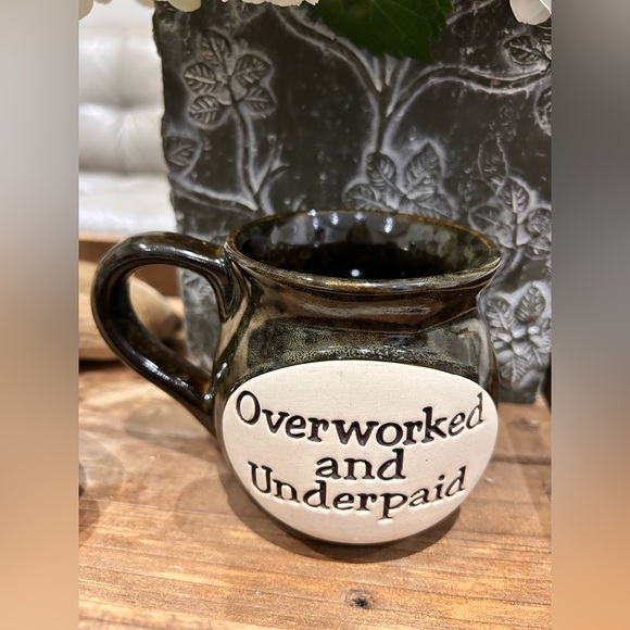 Overworked and Underpaid Ceramic Mug - Picture 3 of 4